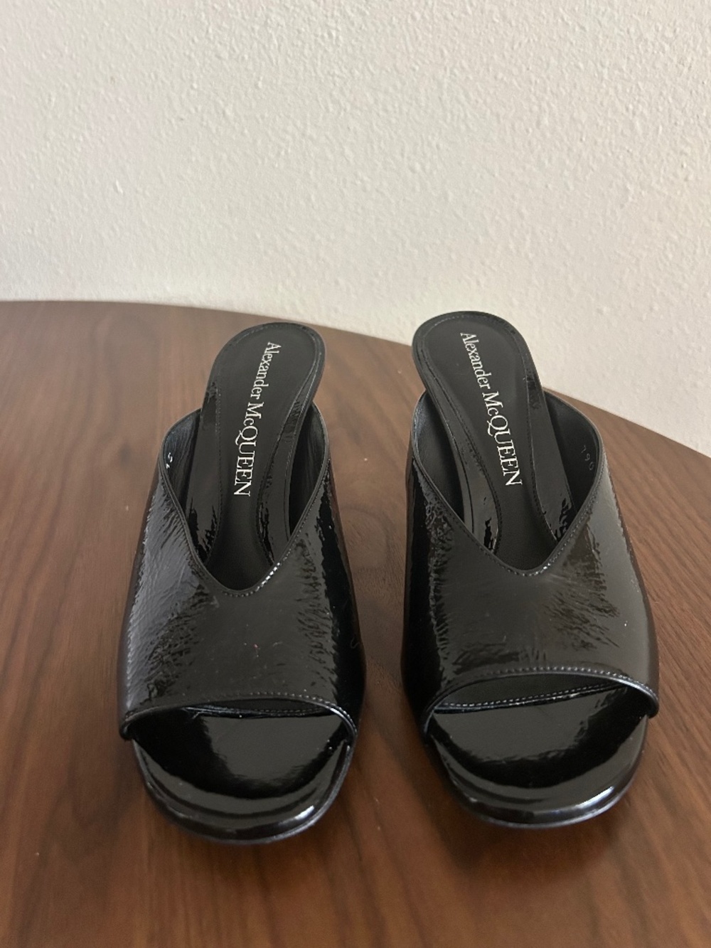 Alexander McQueen open toe mules
